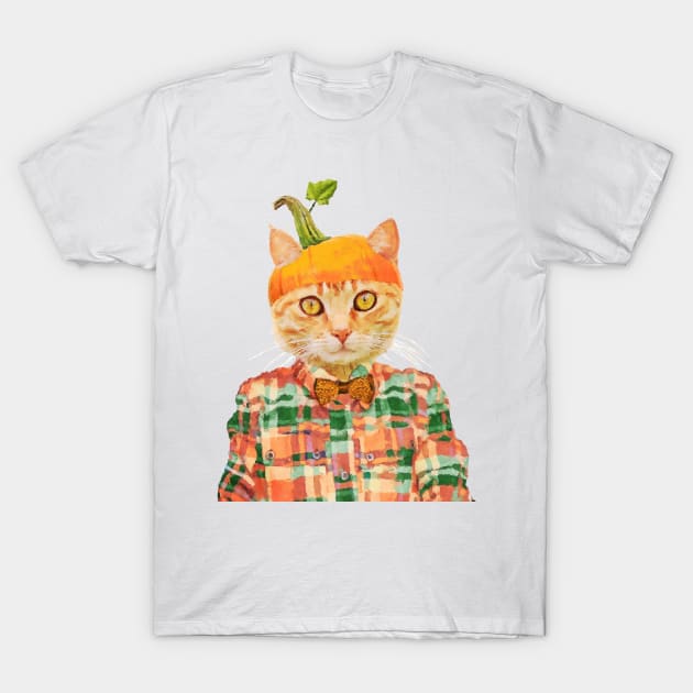 Pumpkin Cat T-Shirt by DarkMaskedCats